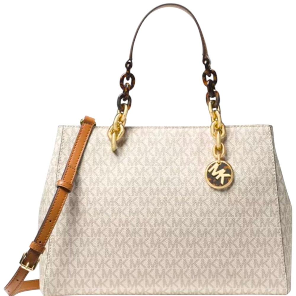Michael Kors Beige and Brown Logo Tote